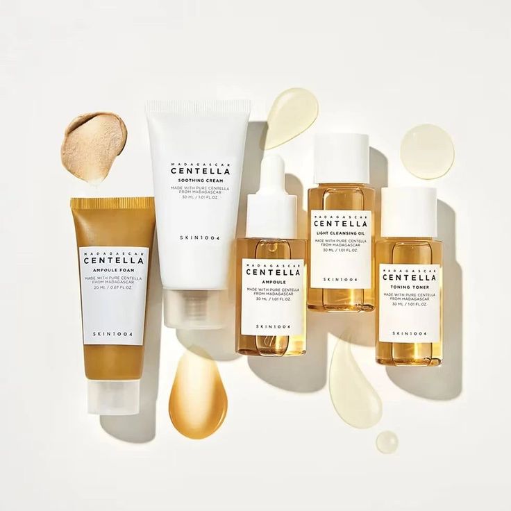 SKIN1004 Madagascar Centella Cleanser, Face Serum, Toner, Soothing Skincare Travel Set
