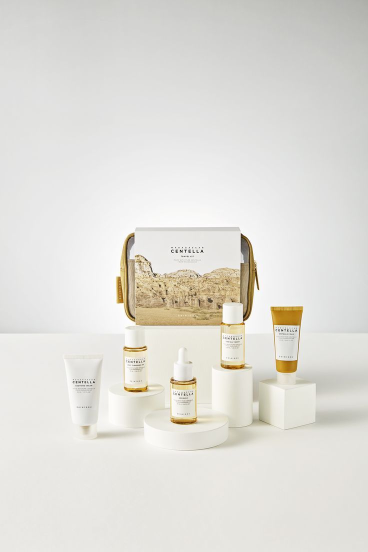 SKIN1004 Madagascar Centella Cleanser, Face Serum, Toner, Soothing Skincare Travel Set