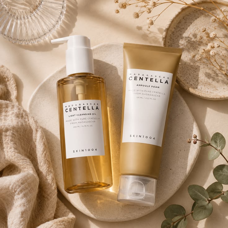 SKIN1004 Madagascar Centella Double Face Cleansing Set: Exfoliating Calming & Hydrating